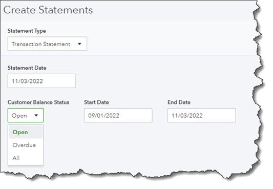 You can send statements to customers to remind them of overdue payments or just to provide a record of transactions for a given period.